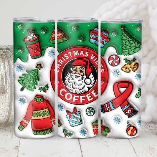 20 oz. tumbler Print Wrap - Christmas Vibes Coffee