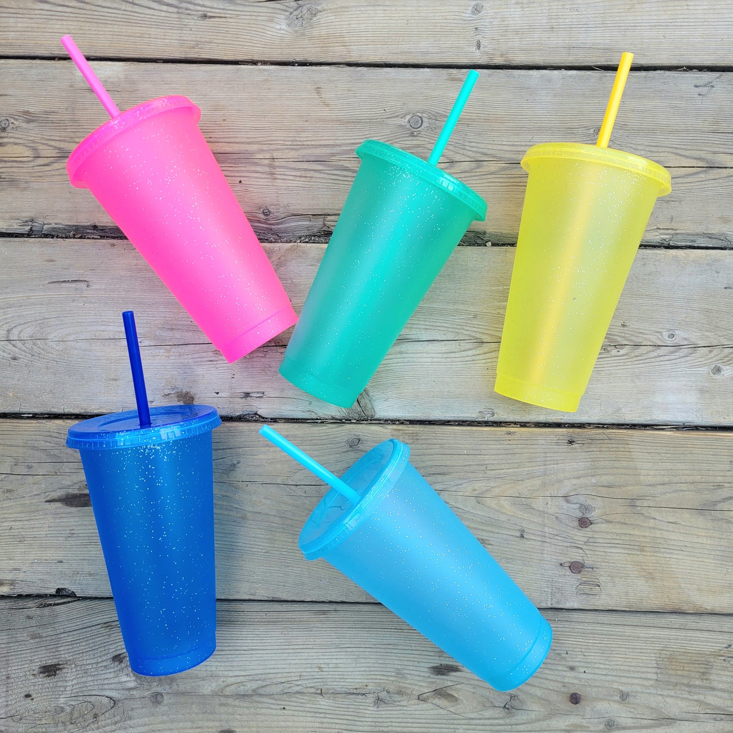 24 oz Spring Cold Cups, 5 sets: Blue, Light Blue, Pink, Yellow and Green, Perfect for Crafting, Wholesale Blank Tumblers Canada