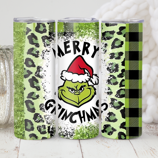 20 oz. tumbler Print Wrap - Merry Grinchmas