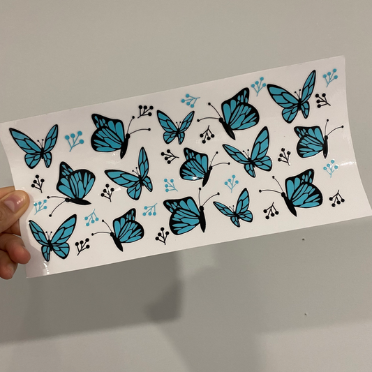 Blue Butterfly - 16 oz. UVDTF WRAP