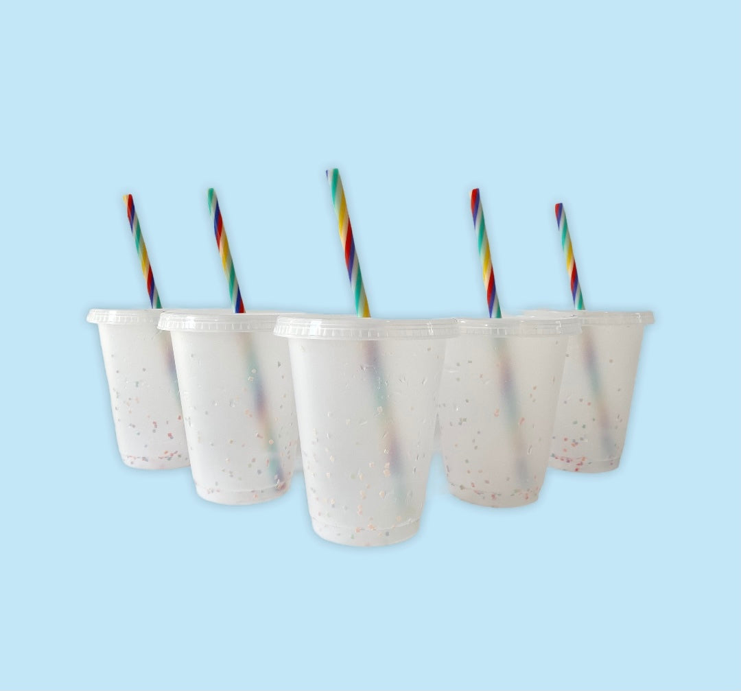 16 oz Confetti Cold Cups, 5 sets, Perfect for Crafting, Wholesale Blank Tumblers Canada