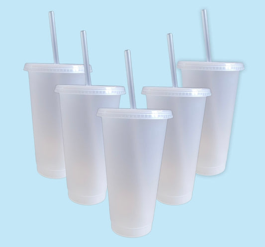 24 oz Clear Cold Cups, 5 sets, Perfect for Crafting, Wholesale Blank Tumblers Canada