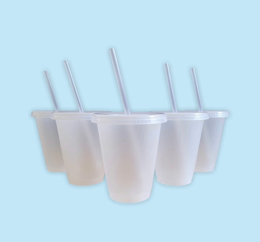 16 oz Clear Cold Cups, 5 sets, Perfect for Crafting, Wholesale Blank Tumblers Canada