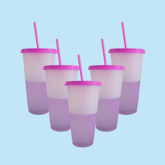 24 oz Purple Frosted Cold Cups, 5 sets, Perfect for Crafting, Wholesale Blank Tumblers Canada