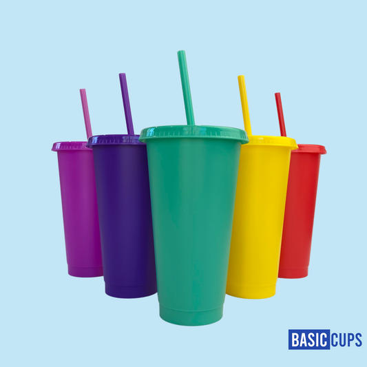 24 oz Tropical Oasis Cold Cups, 5 sets:Red, yellow, green,Purple, Maroon, Perfect for Crafting, Wholesale Blank Tumblers Canada