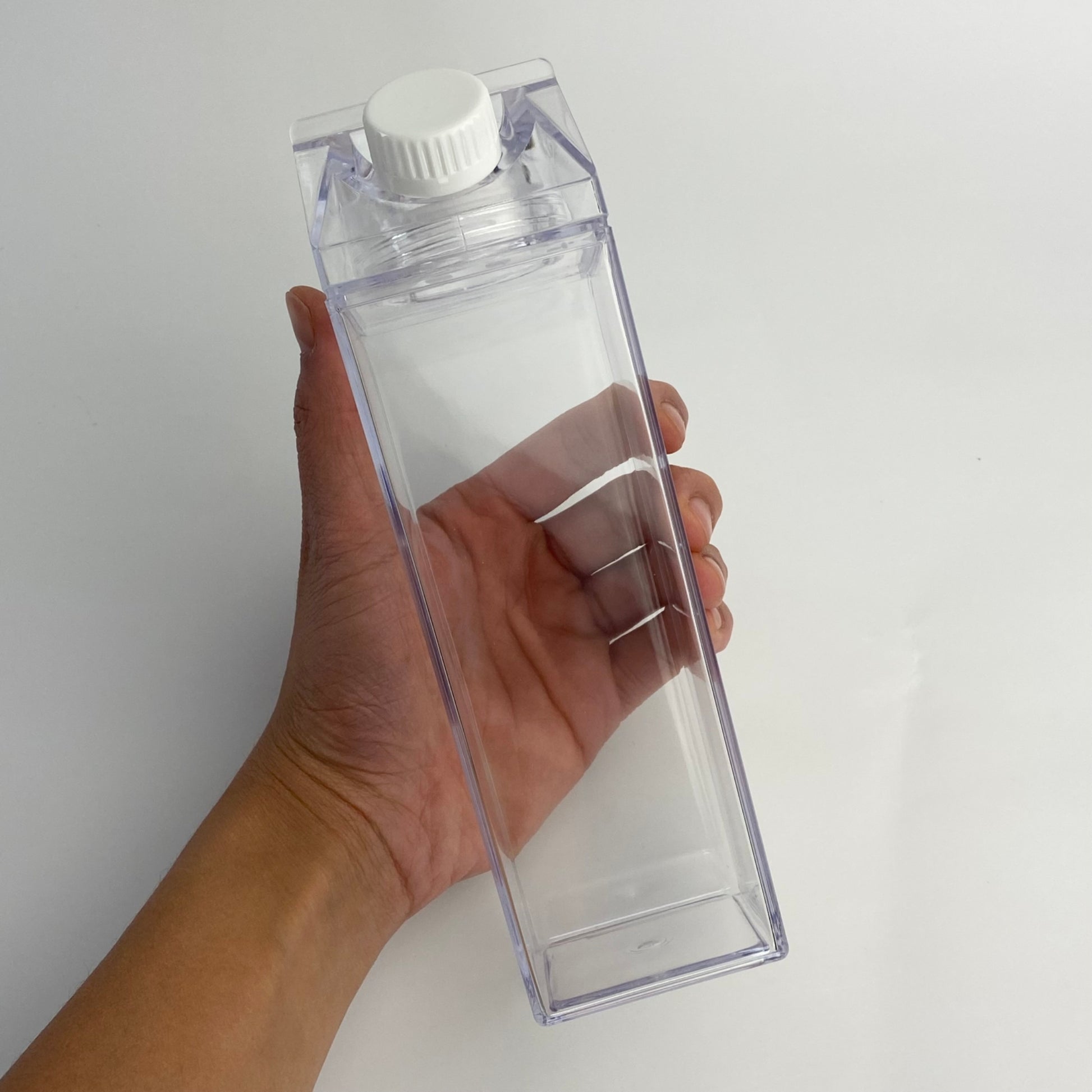 1 bouteille de lait carrée transparente de 1 000 ml en plastique