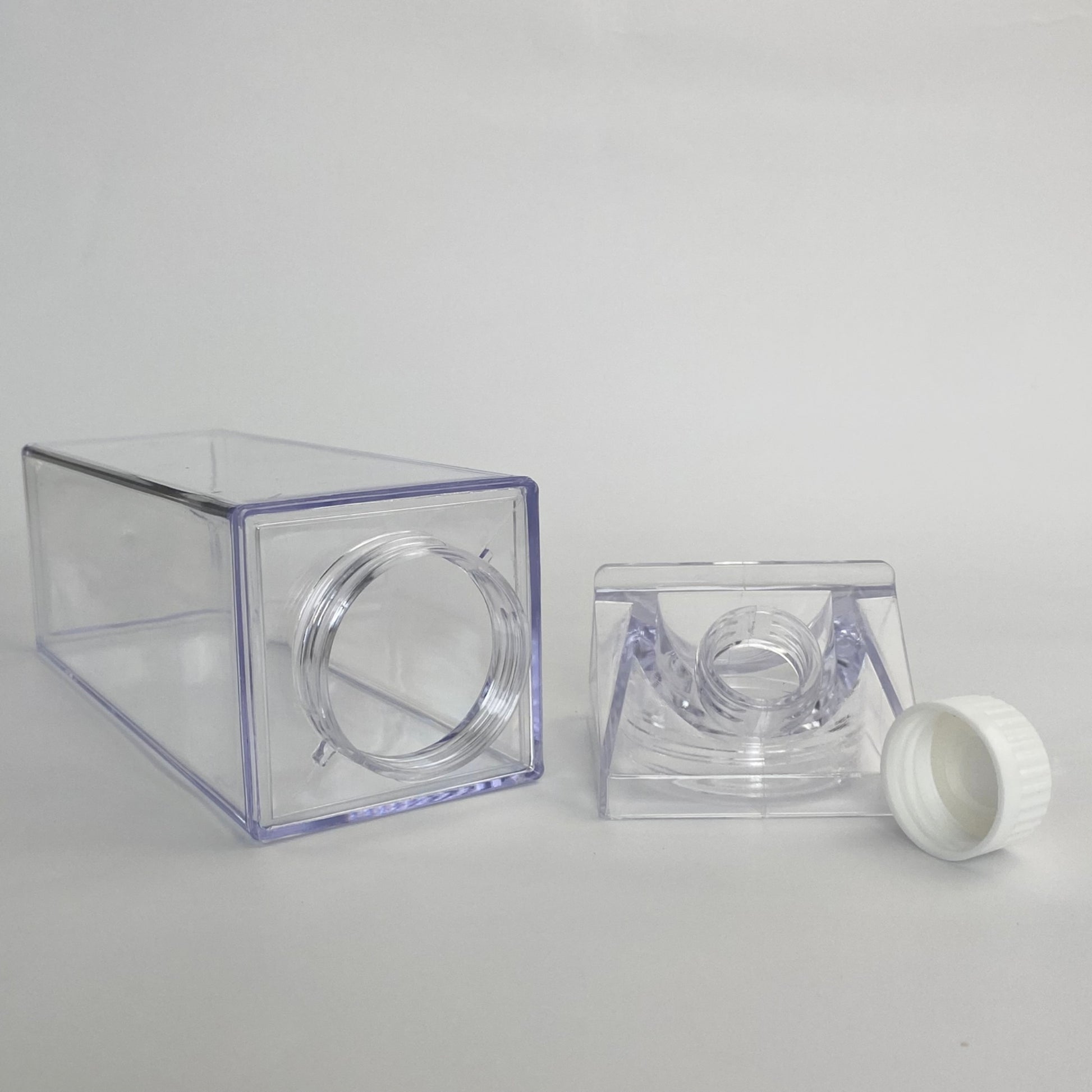 Bouteille d'eau en carton de lait en acrylique transparent de 16 oz